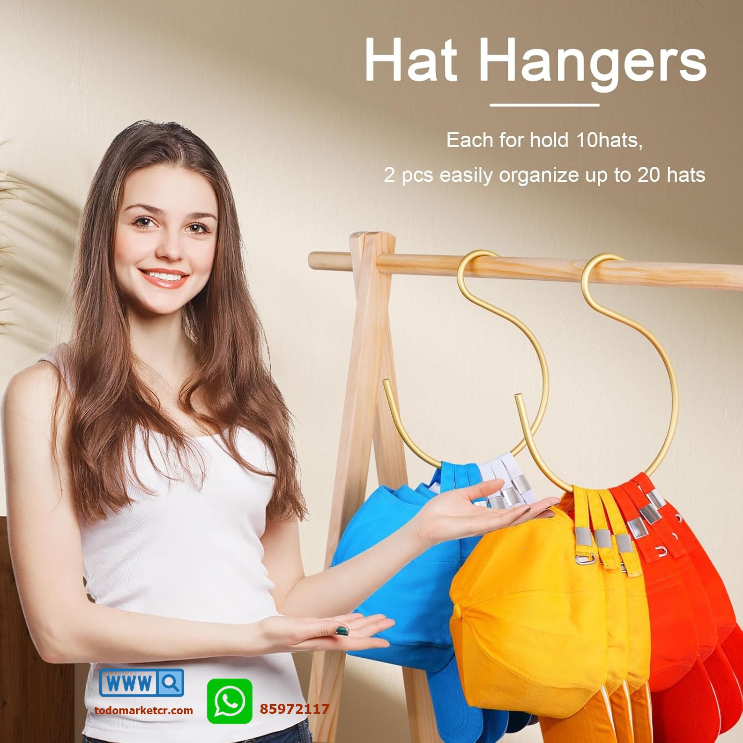 Pack de 2 Ganchos para Gorra 🧢👒 Organizador Ahorra Espacio para Clóset